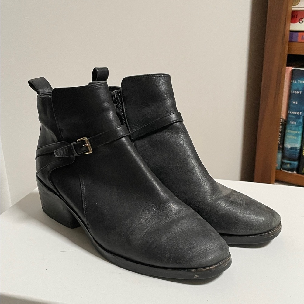 Cole Haan Black Leather Ankle Booties
